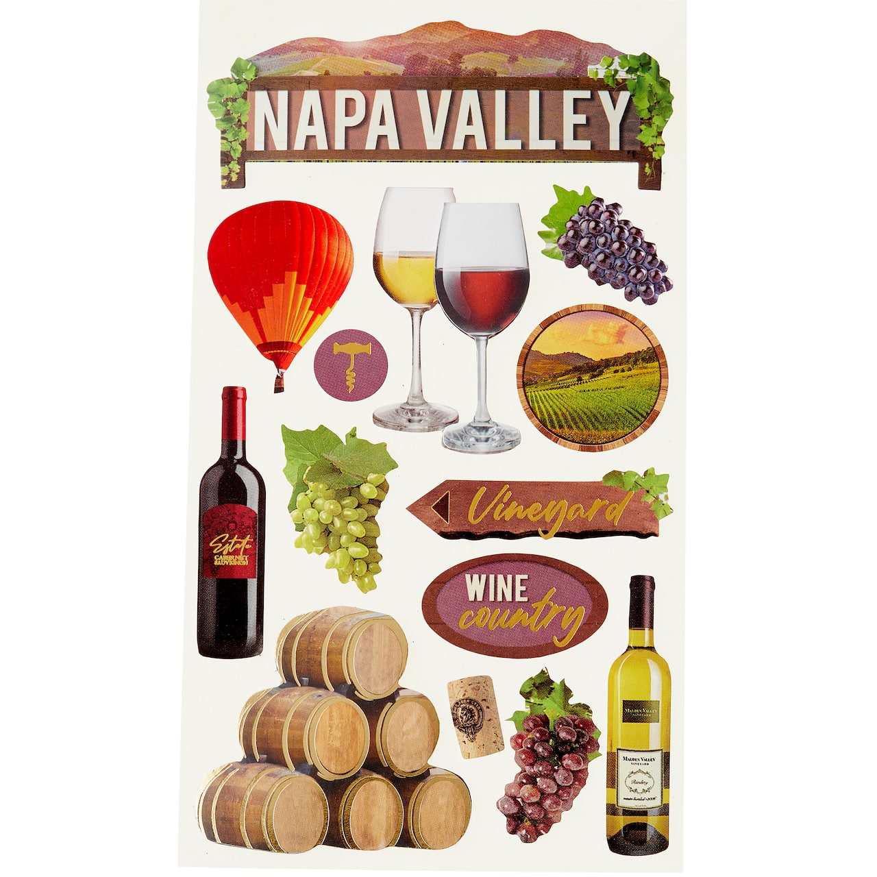 12 Pack: Napa Valley Dimensional Stickers by Recollections™